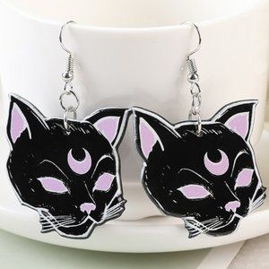 Luna Black Cat Earrings